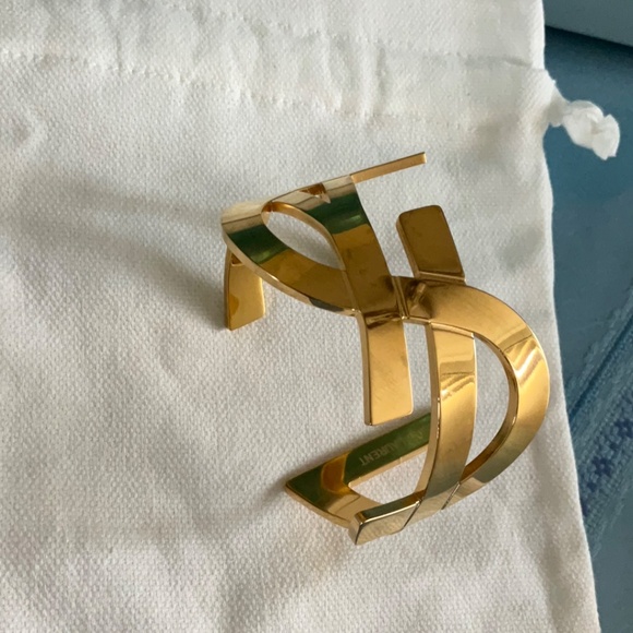 YSL Bracelet Cassandre Gold Plated Bangle Bracelet - Picture 3 of 5